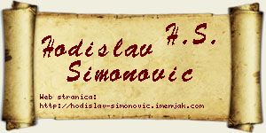 Hodislav Simonović vizit kartica